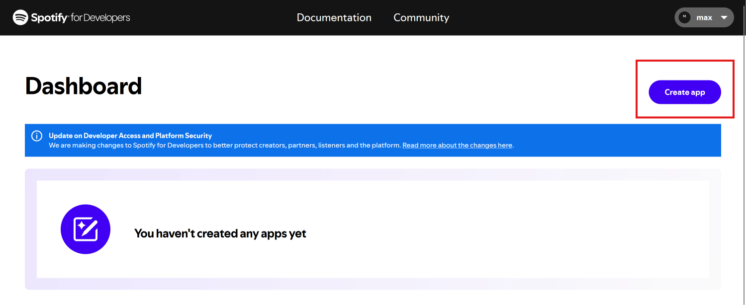 Create App button